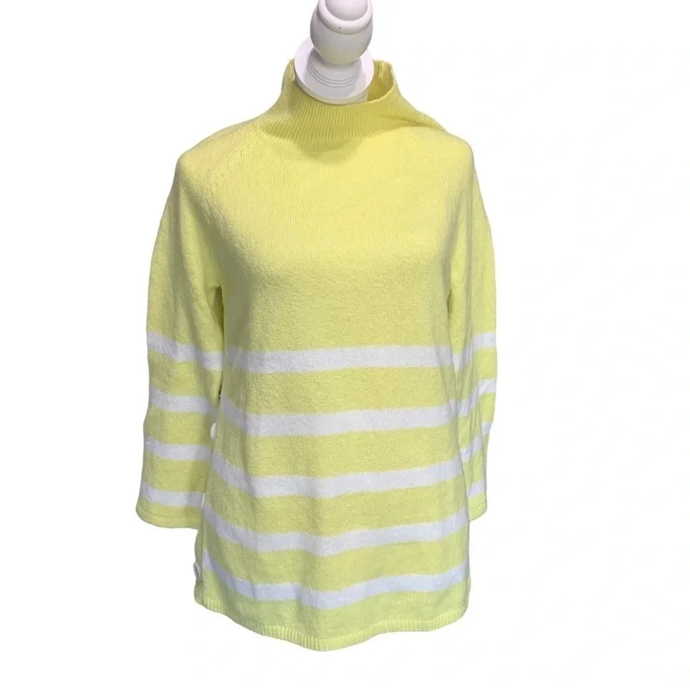 Loft Yellow Striped Women Sweater sz Small, NWT